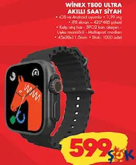 WİNEX T800 ULTRA AKILLI SAAT SİYAH fiyat ve kampanya bilgisi